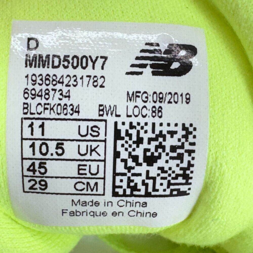 New Balance Racing Shoes MMD500Y7 Men Size 11 Neon Green Lace Up Spikes Track - Picture 8 of 14